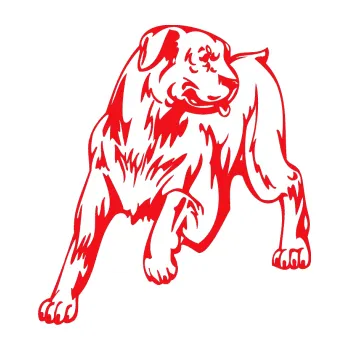 Polep vozidla SAMOLEPKA Pes 020 levá (10 - červená) NA AUTO, NÁLEPKA, FÓLIE, POLEP, TUNING, VLASTNÍ TEXT, TISK, AUTOSAMOLEPKY.cz, POLEPY, OBRÁZEK, LOGO, SAMOLEPKY