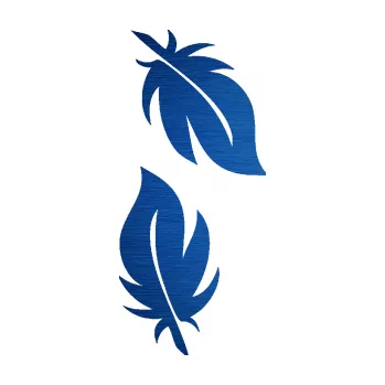 Samolepící dekorace SAMOLEPKA Peříčka 001 levá (65 - škrábaný kov modrý) NA AUTO, NÁLEPKA, FÓLIE, POLEP, TUNING, VLASTNÍ TEXT, TISK, AUTOSAMOLEPKY.cz, POLEPY, OBRÁZEK, LOGO, SAMOLEPKY