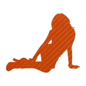 Polep vozidla Erotická žena 002 pravá (54 - 3D karbon oranžový) SAMOLEPKA NA AUTO, NÁLEPKA, FÓLIE, POLEP, TUNING, VLASTNÍ TEXT, TISK, AUTOSAMOLEPKY.cz, POLEPY, OBRÁZEK, LOGO, 3D STICKERS