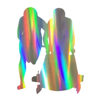 Polep vozidla SAMOLEPKA Boby 002 pravá (93 - Holografická) NA AUTO, NÁLEPKA, FÓLIE, POLEP, TUNING, VLASTNÍ TEXT, TISK, AUTOSAMOLEPKY.cz, POLEPY, OBRÁZEK, LOGO, SAMOLEPKY