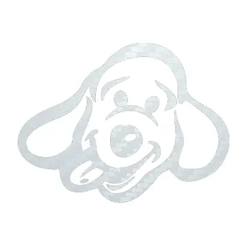 Polep vozidla SAMOLEPKA Pes 078 levá (51 - 3D karbon bílý) NA AUTO, NÁLEPKA, FÓLIE, POLEP, TUNING, VLASTNÍ TEXT, TISK, AUTOSAMOLEPKY.cz, POLEPY, OBRÁZEK, LOGO, SAMOLEPKY