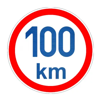 samolepka Maximální rychlost 100km - nejvyšší konstrukční rychlost (65 - škrábaný kov modrý) SAMOLEPKA NA AUTO, NÁLEPKA, FÓLIE, POLEP, TUNING, VLASTNÍ TEXT, TISK, AUTOSAMOLEPKY.cz, POLEPY, OBRÁZEK, LOGO, 3D STICKERS