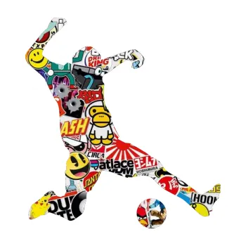 Autodoplněk Samolepka na auto Fotbalista 039 pravá (83 - Sticker bomb) NÁLEPKA, FÓLIE, POLEPY, TUNING, VLASTNÍ TEXT, TISK, AUTOSAMOLEPKY.cz, SAMOLEPKY, OBRÁZEK, LOGO, VÝROBA, PRODEJ