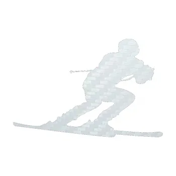 Samolepicí dekorace na vozidlo Lyžař 017 pravá (51 - 3D karbon bílý) SAMOLEPKA NA AUTO, NÁLEPKA, FÓLIE, POLEP, TUNING, VLASTNÍ TEXT, TISK, AUTOSAMOLEPKY.cz, POLEPY, OBRÁZEK, LOGO, 3D STICKERS