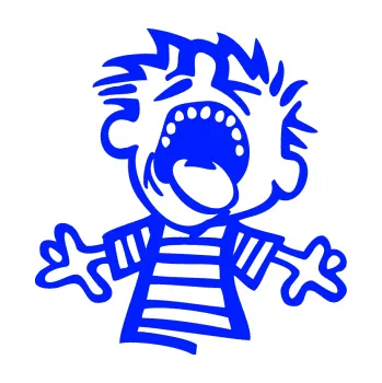 Samolepicí dekorace na vozidlo Boy křičí pravá (19 - modrá dynamic) SAMOLEPKA NA AUTO, NÁLEPKA, FÓLIE, POLEP, TUNING, VLASTNÍ TEXT, TISK, AUTOSAMOLEPKY.cz, POLEPY, OBRÁZEK, LOGO, 3D STICKERS