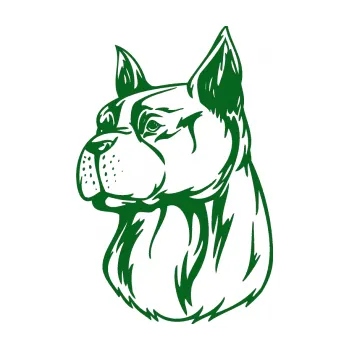 samolepka Pes 017 levá (20 - tmavě zelená) SAMOLEPKA NA AUTO, NÁLEPKA, FÓLIE, POLEP, TUNING, VLASTNÍ TEXT, TISK, AUTOSAMOLEPKY.cz, POLEPY, OBRÁZEK, LOGO, 3D STICKERS