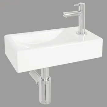 Umývátko Differnz - sanitární keramika bílá chrom 38 x 18 x 8 cm 38.004.18