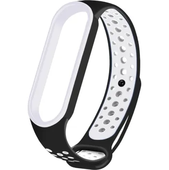 Příslušenství k fitness náramku Mi Band 5/6 sportovní silikonový náhradní náramek Nike Watch: 4 Černá/Bílá