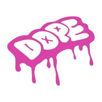 Polep vozidla SAMOLEPKA Dope (16 - růžová) NA AUTO, NÁLEPKA, FÓLIE, POLEP, TUNING, VLASTNÍ TEXT, TISK, AUTOSAMOLEPKY.cz, POLEPY, OBRÁZEK, LOGO, SAMOLEPKY