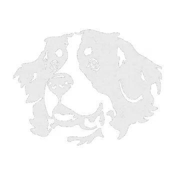 Polep vozidla SAMOLEPKA Pes 131 levá bernský salašnický pes (84 - Ultra Metalic bílá) NA AUTO, NÁLEPKA, FÓLIE, POLEP, TUNING, VLASTNÍ TEXT, TISK, AUTOSAMOLEPKY.cz, POLEPY, OBRÁZEK, LOGO, SAMOLEPKY