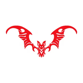 Samolepící dekorace SAMOLEPKA Netopýr 004 (10 - červená) NA AUTO, NÁLEPKA, FÓLIE, POLEP, TUNING, VLASTNÍ TEXT, TISK, AUTOSAMOLEPKY.cz, POLEPY, OBRÁZEK, LOGO, SAMOLEPKY