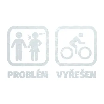 Polep vozidla SAMOLEPKA Problém? Vyřešen 004 (51 - 3D karbon bílý) NA AUTO, NÁLEPKA, FÓLIE, POLEP, TUNING, VLASTNÍ TEXT, TISK, AUTOSAMOLEPKY.cz, POLEPY, OBRÁZEK, LOGO, SAMOLEPKY