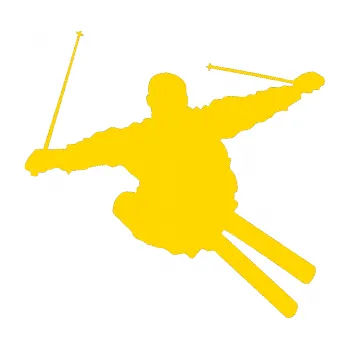 Samolepicí dekorace na vozidlo Lyžař 001 pravá (13 - jasně žlutá) SAMOLEPKA NA AUTO, NÁLEPKA, FÓLIE, POLEP, TUNING, VLASTNÍ TEXT, TISK, AUTOSAMOLEPKY.cz, POLEPY, OBRÁZEK, LOGO, 3D STICKERS