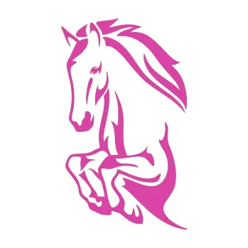 Samolepící dekorace SAMOLEPKA Kůň 031 levá skok (16 - růžová) NA AUTO, NÁLEPKA, FÓLIE, POLEP, TUNING, VLASTNÍ TEXT, TISK, AUTOSAMOLEPKY.cz, POLEPY, OBRÁZEK, LOGO, SAMOLEPKY