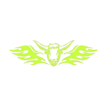 Samolepicí dekorace na vozidlo Animal flames 098 levá býk (27 - limetová) SAMOLEPKA NA AUTO, NÁLEPKA, FÓLIE, POLEP, TUNING, VLASTNÍ TEXT, TISK, AUTOSAMOLEPKY.cz, POLEPY, OBRÁZEK, LOGO, 3D STICKERS