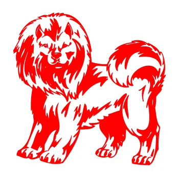 samolepka Pes 029 levá (74 - Fluorescentní červená) SAMOLEPKA NA AUTO, NÁLEPKA, FÓLIE, POLEP, TUNING, VLASTNÍ TEXT, TISK, AUTOSAMOLEPKY.cz, POLEPY, OBRÁZEK, LOGO, 3D STICKERS