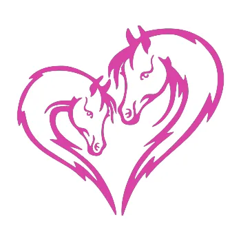 Samolepící dekorace SAMOLEPKA Koníci 002 - pravá srdíčko kůň s hříbátkem (16 - růžová) NA AUTO, NÁLEPKA, FÓLIE, POLEP, TUNING, VLASTNÍ TEXT, TISK, AUTOSAMOLEPKY.cz, POLEPY, OBRÁZEK, LOGO, SAMOLEPKY
