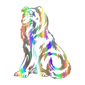 samolepka Pes 037 levá Kolie (93 - Holografická) SAMOLEPKA NA AUTO, NÁLEPKA, FÓLIE, POLEP, TUNING, VLASTNÍ TEXT, TISK, AUTOSAMOLEPKY.cz, POLEPY, OBRÁZEK, LOGO, 3D STICKERS