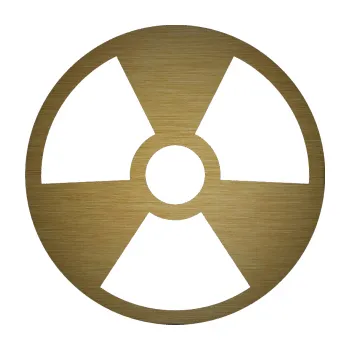 samolepka Radioactive 002 radiace (64 - škrábaný kov zlatý) SAMOLEPKA NA AUTO, NÁLEPKA, FÓLIE, POLEP, TUNING, VLASTNÍ TEXT, TISK, AUTOSAMOLEPKY.cz, POLEPY, OBRÁZEK, LOGO, 3D STICKERS