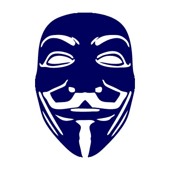 Samolepící dekorace SAMOLEPKA Anonymous 001 maska (23 - tmavě modrá) NA AUTO, NÁLEPKA, FÓLIE, POLEP, TUNING, VLASTNÍ TEXT, TISK, AUTOSAMOLEPKY.cz, POLEPY, OBRÁZEK, LOGO, SAMOLEPKY