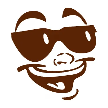 Samolepící dekorace SAMOLEPKA Obličej 005 pravá veselý s brýlemi (15 - hnědá) NA AUTO, NÁLEPKA, FÓLIE, POLEP, TUNING, VLASTNÍ TEXT, TISK, AUTOSAMOLEPKY.cz, POLEPY, OBRÁZEK, LOGO, SAMOLEPKY