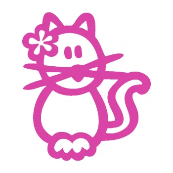 samolepka Cartoon family kočička Hawaii (16 - růžová) SAMOLEPKA NA AUTO, NÁLEPKA, FÓLIE, POLEP, TUNING, VLASTNÍ TEXT, TISK, AUTOSAMOLEPKY.cz, POLEPY, OBRÁZEK, LOGO, 3D STICKERS