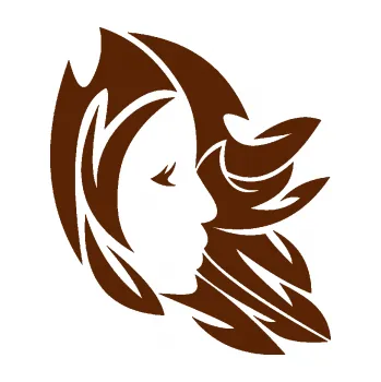 Samolepící dekorace SAMOLEPKA Panna 003 pravá (15 - hnědá) NA AUTO, NÁLEPKA, FÓLIE, POLEP, TUNING, VLASTNÍ TEXT, TISK, AUTOSAMOLEPKY.cz, POLEPY, OBRÁZEK, LOGO, SAMOLEPKY