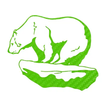 Samolepící dekorace Lední medvěd levá (58 - 3D karbon zelený kawasaki) SAMOLEPKA NA AUTO, NÁLEPKA, FÓLIE, POLEP, TUNING, VLASTNÍ TEXT, TISK, AUTOSAMOLEPKY.cz, POLEPY, OBRÁZEK, LOGO, 3D STICKERS