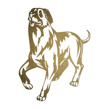 Polep vozidla SAMOLEPKA Pes 047 levá (64 - škrábaný kov zlatý) NA AUTO, NÁLEPKA, FÓLIE, POLEP, TUNING, VLASTNÍ TEXT, TISK, AUTOSAMOLEPKY.cz, POLEPY, OBRÁZEK, LOGO, SAMOLEPKY