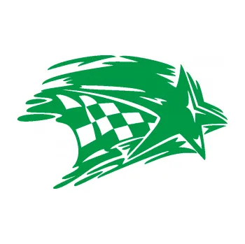 Samolepící dekorace Hvězda se šachovnicí pravá (12 - zelená) SAMOLEPKA NA AUTO, NÁLEPKA, FÓLIE, POLEP, TUNING, VLASTNÍ TEXT, TISK, AUTOSAMOLEPKY.cz, POLEPY, OBRÁZEK, LOGO, 3D STICKERS