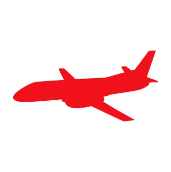 Polep vozidla SAMOLEPKA Letadlo 004 levá (10 - červená) NA AUTO, NÁLEPKA, FÓLIE, POLEP, TUNING, VLASTNÍ TEXT, TISK, AUTOSAMOLEPKY.cz, POLEPY, OBRÁZEK, LOGO, SAMOLEPKY