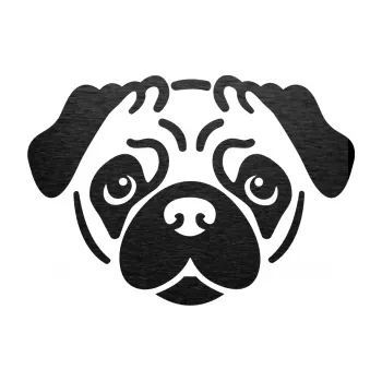 Polep vozidla Pes 067 Mopsík (63 - škrábaný kov černý) SAMOLEPKA NA AUTO, NÁLEPKA, FÓLIE, POLEP, TUNING, VLASTNÍ TEXT, TISK, AUTOSAMOLEPKY.cz, POLEPY, OBRÁZEK, LOGO, 3D STICKERS