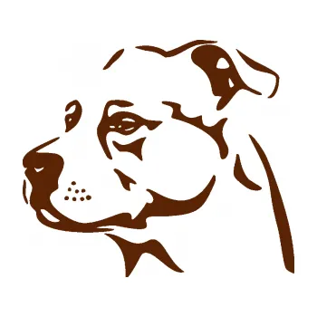 Polep vozidla Pes 134 levá Stafordširský bulteriér (15 - hnědá) SAMOLEPKA NA AUTO, NÁLEPKA, FÓLIE, POLEP, TUNING, VLASTNÍ TEXT, TISK, AUTOSAMOLEPKY.cz, POLEPY, OBRÁZEK, LOGO, 3D STICKERS