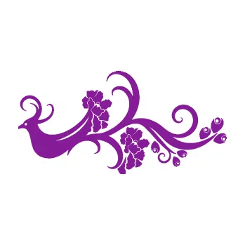 Samolepící dekorace Květina dekor 014 levá páv (14 - fialová) SAMOLEPKA NA AUTO, NÁLEPKA, FÓLIE, POLEP, TUNING, VLASTNÍ TEXT, TISK, AUTOSAMOLEPKY.cz, POLEPY, OBRÁZEK, LOGO, 3D STICKERS