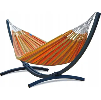 Zahradní nábytek POTENZA ocelový rám TYTAN 220kg + houpací síť MORENA Curcuma 220x160