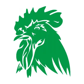 Samolepící dekorace Kohout 001 levá (12 - zelená) SAMOLEPKA NA AUTO, NÁLEPKA, FÓLIE, POLEP, TUNING, VLASTNÍ TEXT, TISK, AUTOSAMOLEPKY.cz, POLEPY, OBRÁZEK, LOGO, 3D STICKERS