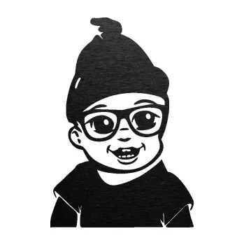 Samolepicí dekorace na vozidlo Dítě v autě 080 pravá chlapeček (63 - škrábaný kov černý) SAMOLEPKA NA AUTO, NÁLEPKA, FÓLIE, POLEP, TUNING, VLASTNÍ TEXT, TISK, AUTOSAMOLEPKY.cz, POLEPY, OBRÁZEK, LOGO, 3D STICKERS