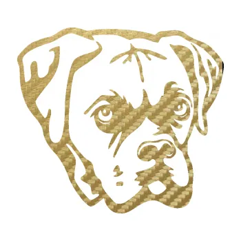 Polep vozidla SAMOLEPKA Pes 160 pravá boxer (59 - 3D karbon zlatý) NA AUTO, NÁLEPKA, FÓLIE, POLEP, TUNING, VLASTNÍ TEXT, TISK, AUTOSAMOLEPKY.cz, POLEPY, OBRÁZEK, LOGO, SAMOLEPKY