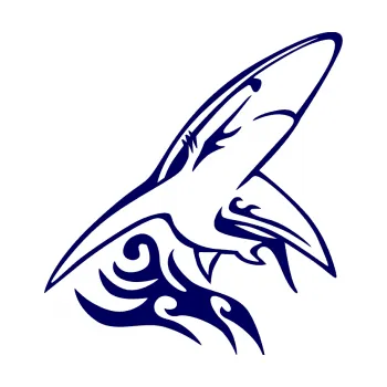 Samolepicí dekorace na vozidlo Animal flames 033 pravá žralok (23 - tmavě modrá) SAMOLEPKA NA AUTO, NÁLEPKA, FÓLIE, POLEP, TUNING, VLASTNÍ TEXT, TISK, AUTOSAMOLEPKY.cz, POLEPY, OBRÁZEK, LOGO, 3D STICKERS