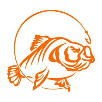 Polep vozidla SAMOLEPKA Ryba s návnadou 008 pravá (73 - Fluorescentní oranžová) NA AUTO, NÁLEPKA, FÓLIE, POLEP, TUNING, VLASTNÍ TEXT, TISK, AUTOSAMOLEPKY.cz, POLEPY, OBRÁZEK, LOGO, SAMOLEPKY