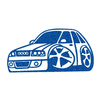 Polep vozidla SAMOLEPKA Audi A4 karikatura levá (88 - Ultra Metalic modrá) NA AUTO, NÁLEPKA, FÓLIE, POLEP, TUNING, VLASTNÍ TEXT, TISK, AUTOSAMOLEPKY.cz, POLEPY, OBRÁZEK, LOGO, SAMOLEPKY