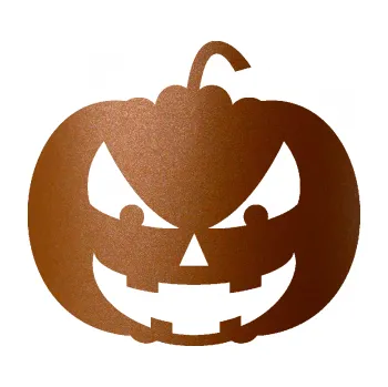 Samolepící dekorace Halloween 016 pravá dýně (44 - měděná metalíza) SAMOLEPKA NA AUTO, NÁLEPKA, FÓLIE, POLEP, TUNING, VLASTNÍ TEXT, TISK, AUTOSAMOLEPKY.cz, POLEPY, OBRÁZEK, LOGO, 3D STICKERS