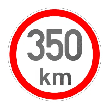samolepka Maximální rychlost 350km - nejvyšší konstrukční rychlost (41 - grafitová metalíza) SAMOLEPKA NA AUTO, NÁLEPKA, FÓLIE, POLEP, TUNING, VLASTNÍ TEXT, TISK, AUTOSAMOLEPKY.cz, POLEPY, OBRÁZEK, LOGO, 3D STICKERS
