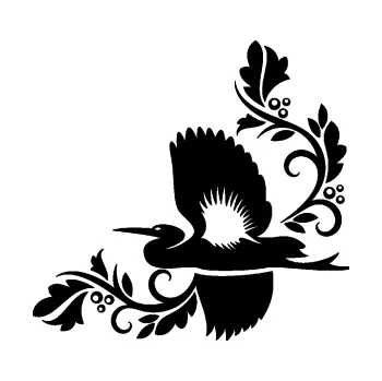 Samolepící dekorace SAMOLEPKA Květina dekor 004 levá s ptáčkem (01 - černá) NA AUTO, NÁLEPKA, FÓLIE, POLEP, TUNING, VLASTNÍ TEXT, TISK, AUTOSAMOLEPKY.cz, POLEPY, OBRÁZEK, LOGO, SAMOLEPKY