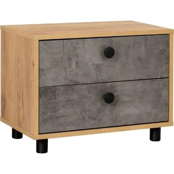 Botník Botník se zásuvkami CALEB dub kraft zlatý/tmavý kámen