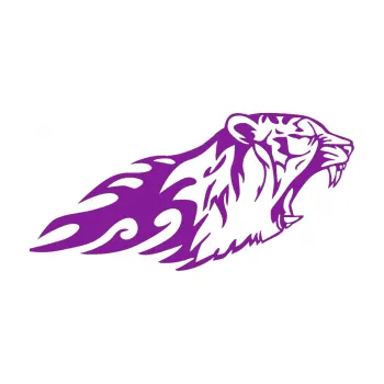 Samolepicí dekorace na vozidlo Animal flames 073 pravá tygr (14 - fialová) SAMOLEPKA NA AUTO, NÁLEPKA, FÓLIE, POLEP, TUNING, VLASTNÍ TEXT, TISK, AUTOSAMOLEPKY.cz, POLEPY, OBRÁZEK, LOGO, 3D STICKERS