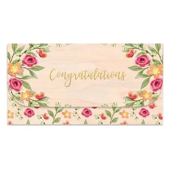 Koperta upominkowa drewniana Gratulacje