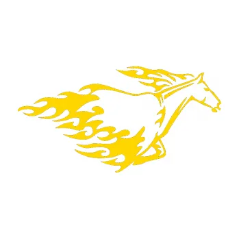 Samolepicí dekorace na vozidlo Animal flames 003 pravá kůň (13 - jasně žlutá) SAMOLEPKA NA AUTO, NÁLEPKA, FÓLIE, POLEP, TUNING, VLASTNÍ TEXT, TISK, AUTOSAMOLEPKY.cz, POLEPY, OBRÁZEK, LOGO, 3D STICKERS