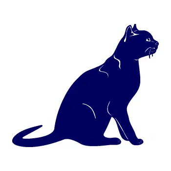 Samolepící dekorace SAMOLEPKA Kočka 021 pravá (23 - tmavě modrá) NA AUTO, NÁLEPKA, FÓLIE, POLEP, TUNING, VLASTNÍ TEXT, TISK, AUTOSAMOLEPKY.cz, POLEPY, OBRÁZEK, LOGO, SAMOLEPKY