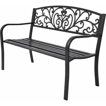 Zahradní lavice vidaXL Litinová zahradní lavička 127 cm černá